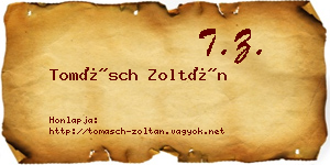 Tomásch Zoltán névjegykártya
