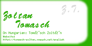 zoltan tomasch business card